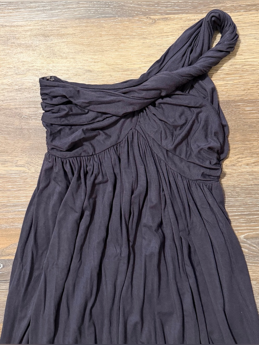 Rachel Pally Slate One Shoulder Twist Maxi Formal Cotton Dress